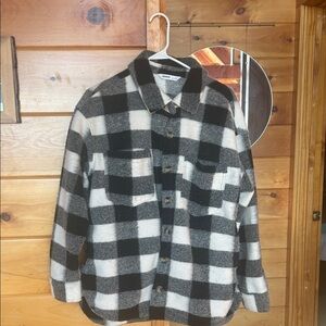 Buffalo plaid Black and White Checkered women’s shacket